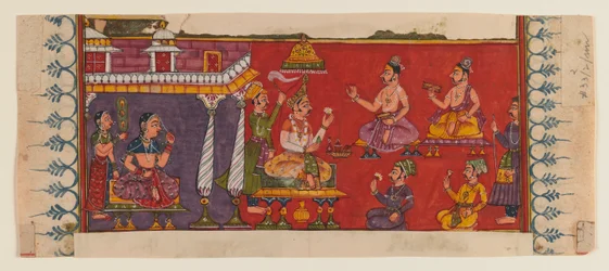 Holymen and Courtiers Assemble Before a Prince
