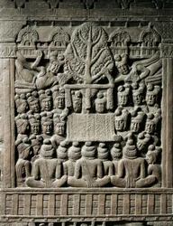 Indian art, Hinduism: low relief representing Yaksha spirits, 2nd century BC. Kolkata, Indian Museum