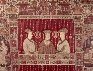 Indian woman with European traders, Madras region, Ahmedabad