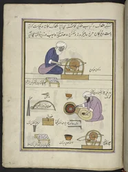Jewellers Polishing Gems, 86 Drawings Bound into a Volume Depicting Trades and Occupations in Kashmir