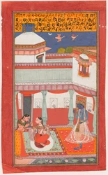 Krishna and Radha with a Sakhi