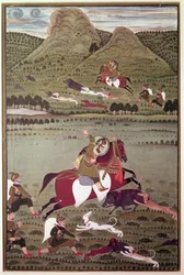 Maharana Jawan Singh of Mewar Hunting Wild Boar, Udaipur