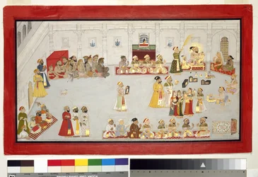 Maharana Sangram Singh with His Children and Courtiers