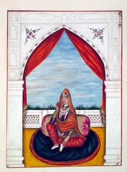 Maharani Chand Kaur, from The Kingdom of the Punjab, Its Rulers and Chiefs, Volume I, a Volume of 27 Watercolour Studies by an Unidentified Indian Artist (c.1840)