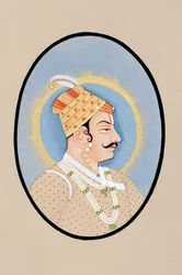 Miniature Painting of Maharaja Pratap Singh Kishangarh
