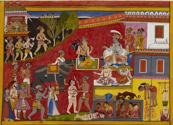 Ravana descends to Yama’s realm as Narada follows