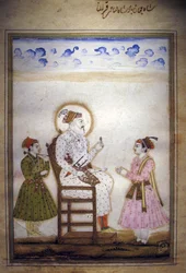 Shah Jahan Seated with Attendants