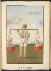 Shravana, Carrying His Parents on Pilgrimage