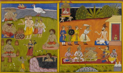 Vaisravana visits his father as Brahma grants Dasagriva a boon of near invincibility