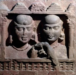 Yaksa and Yaksini Playing with a Parrot
