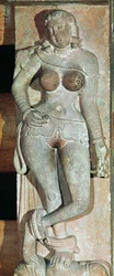Yakshini, from a Buddhist gate. Mathura, Uttar Pradesh, Kusana Period (30-241 AD)