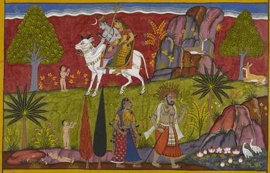 Shiva and Parvati Grant the Infant Sukesha Immortality and Instant Adulthood
