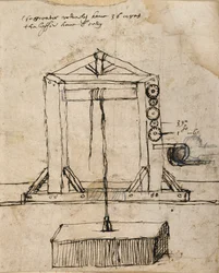 Diagram for a pulley lifting masonry