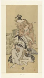 Actors Nakamura Utaemon I and Arashi Hinaji in the Play Kiyomizu Seigen