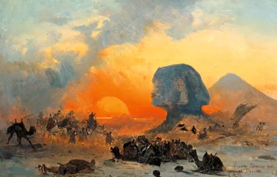 The Simoun wind in the desert
