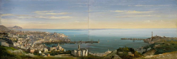 View of Genoa with the Port