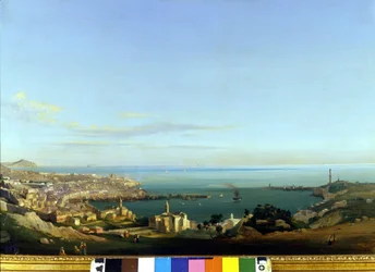 View of Genoa. Painting by Ippolito Caffi, around 1840. Genes, Nervi. Galleria d
