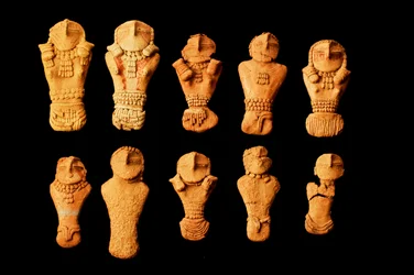 At the College of Eastern Utah Prehistoric Museum in Price, Utah the Fremont era Pilling Figurines, found near Range Creek by Clarence Pilling in 1950.