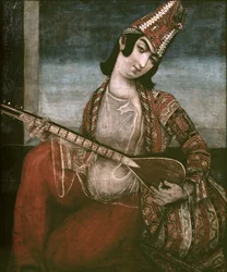 Young Woman Playing a Guitar
