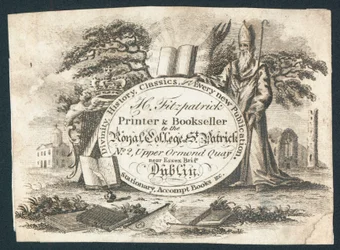 H Fitzpatrick, Printer & Bookseller to the Royal College of Saint Patrick, Trade Card