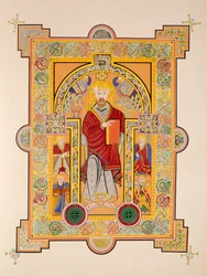 Saint Matthew, from a facsimile copy of the Book of Kells, published by Day & Son