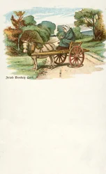 Woman with a donkey and cart, Ireland
