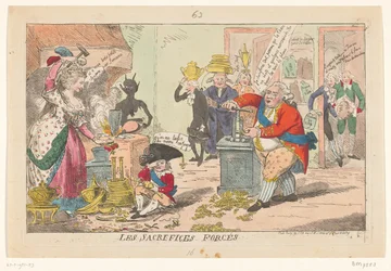 Caricature of Marie Antoinette and Louis XVI, 1789 (The Forced Sacrifices)