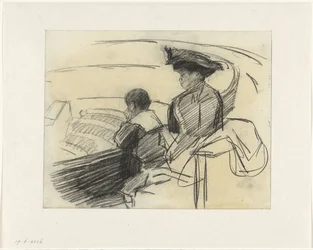 Dark Woman with Her Son at the Circus