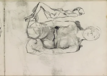 Kneeling and Lying Female Nude