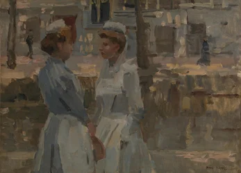 Two Maidservants by a Canal