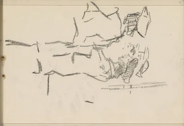 Four Figures with Headgear, in Profile