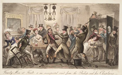 Family Men at Fault, or an Unexpected Visit from The Bishop and His Chaplains, from The English Spy