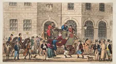 The Post Office Bristol, Arrival of the London Mail, from The English Spy