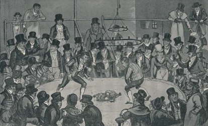 At the Royal Cockpit, 1821, 1920. Artists: Isaac Robert Cruikshank, George Cruikshank.