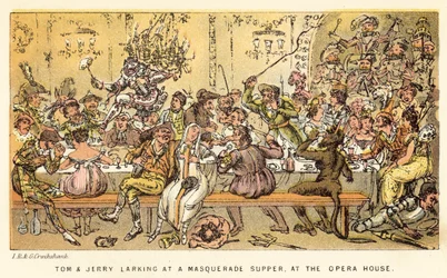 Tom and Jerry Larking at a Masquerade Supper, at the Opera House