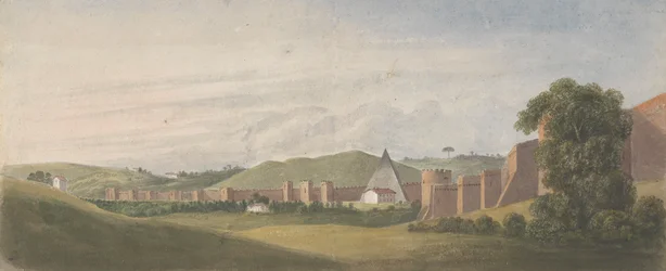 Walls of Rome: The Aurelian Wall, with the Pyramid of Cestius