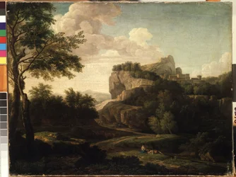 Landscape. Painting by Isaac de Moucheron, 18th century. Museum of Fine Arts of Mikalojus Konstantinas Ciurlionis, Kaunas, Lithuania