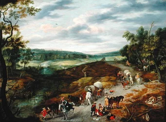 Thieves Attacking a Convoy of Travellers, 1656