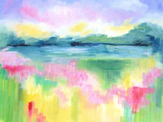 Abstract Lake Landscape