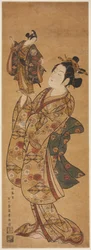 The Actor Onoe Kikugoro I Holding a Puppet of the Actor Sanogawa Ichimatsu I