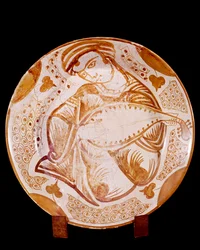 Ceramic Plate with a Lute Player