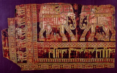 Islamic Art: Shroud of Saint Josse. Silk Fabric, 901 AD. From the Abbey of Saint Josse, Khorasan, Chorasan or Khurasan. Herat, Modern Afghanistan. Paris, Louvre Museum