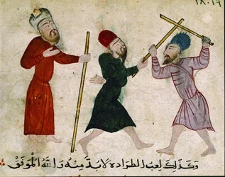 Men Duelling, from Old Cairo (Fostat), 910-1171