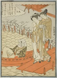 Ono no Komachi at Seki Temple, from the series The Seven Fashionable Komachi, c.1771