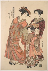 The Courtesan Shiratama of the Tamaya Brothel, from the series “A Pattern Book of the Year’s First Designs, Fresh as Spring Herbs” (“Hinagata wakana hatsu moyō”)