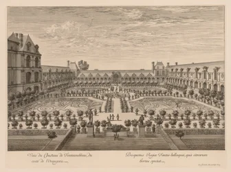 View of the Château de Fontainebleau, from the Orangerie