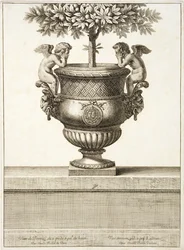Bronze urns as used for citrus trees, illustration from 
