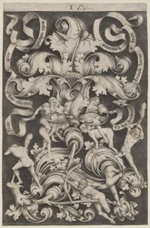 Upright Ornament with Eight Naked Men