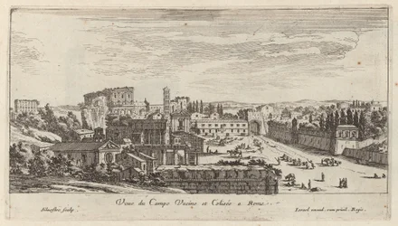 View of the Campo Vaccino and Colosseum in Rome