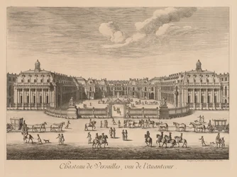 View of the Château de Versailles, from the Forecourt, 1682